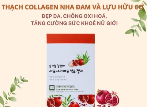 Thạch collagen nha đam Sapanaria và lựu hữu cơ, ABC Pharmacy