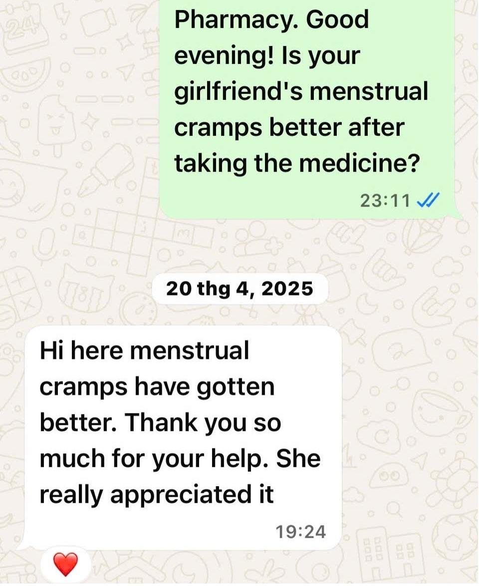 Pharmacist following up with a traveler in Hoi An after medicine delivery from ABC Pharmacy