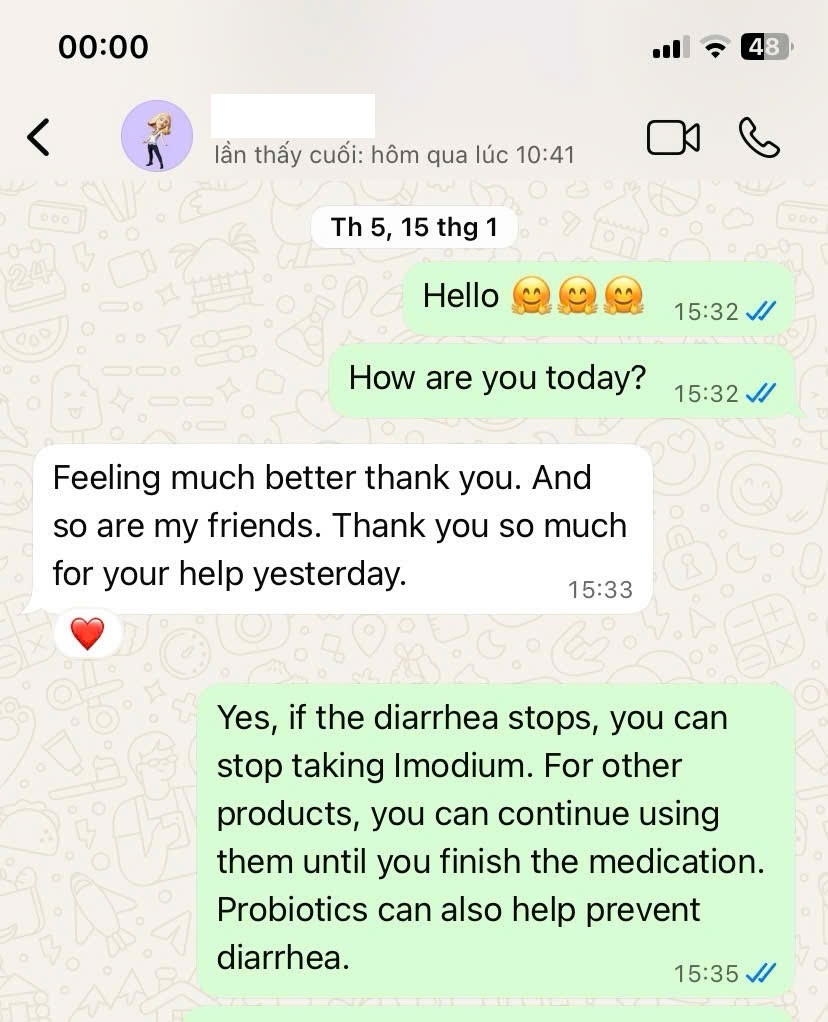 ABC pharmacy take care diarrhea customer in Nha Trang