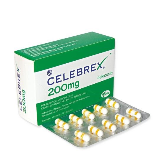 Celebrex 200 mg celecoxib box at ABC Pharmacy Hoi An for shoulder pain medicine safety education