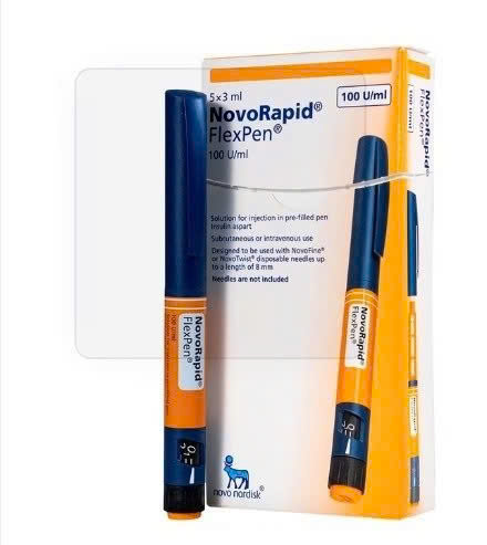 NovoRapid FlexPen U-100 insulin aspart rapid-acting insulin pen and packaging for identification in Da Nang