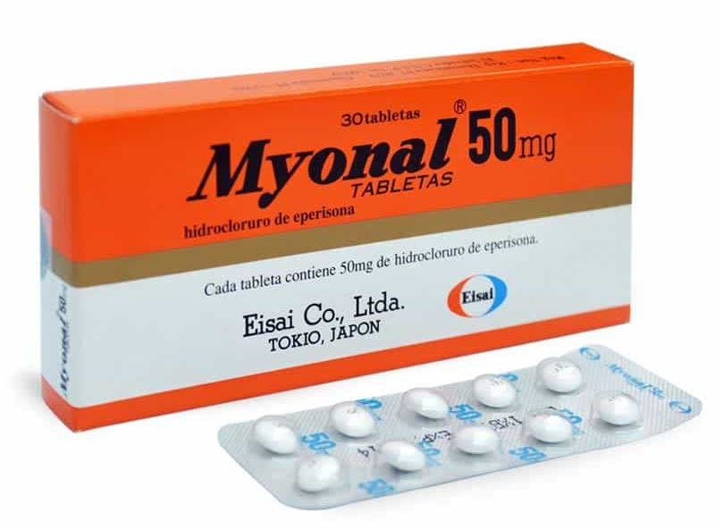 Myonal 50 mg eperisone muscle relaxant box at ABC Pharmacy Hoi An