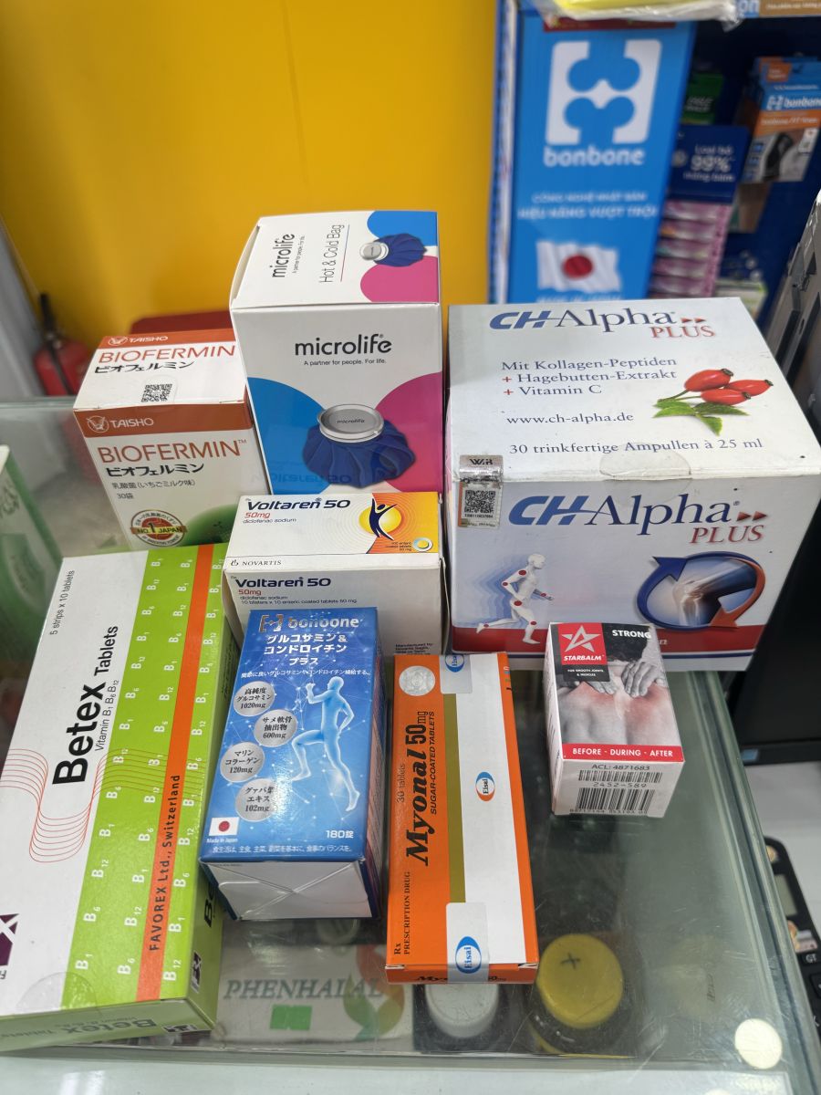 selected neck and shoulder care products at ABC Pharmacy in Hoi An