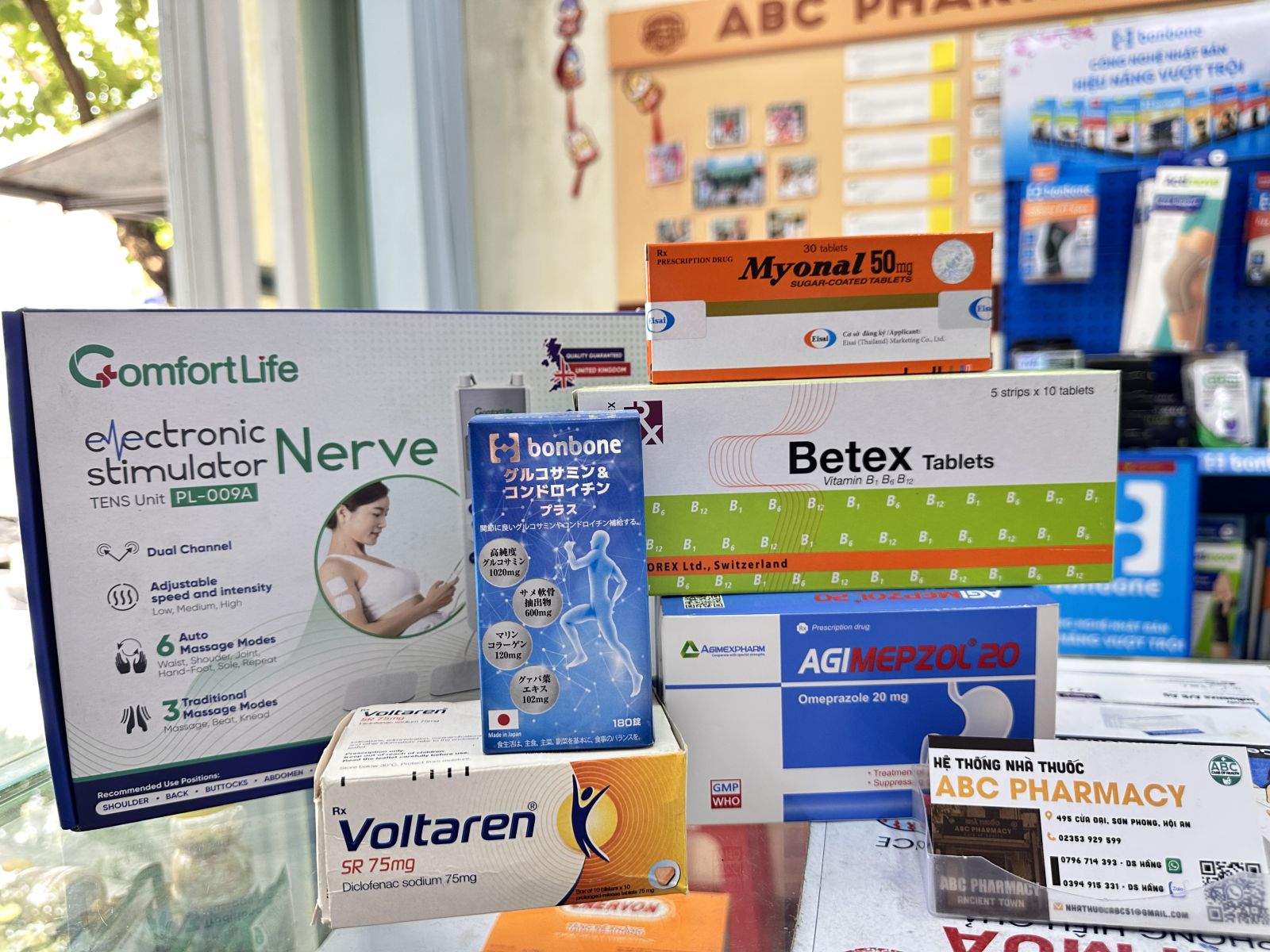 Some medicines for neck and shoulder stiffness in ABC Pharmacy