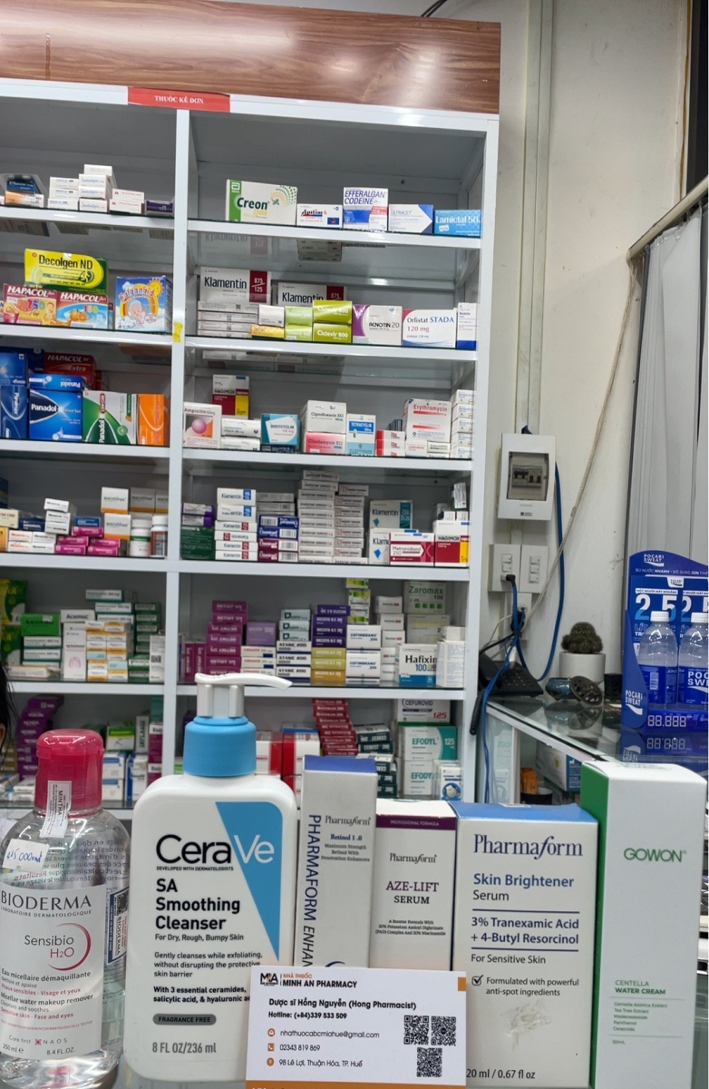 Some skincare medicines in ABC Pharmacy in Hoi An