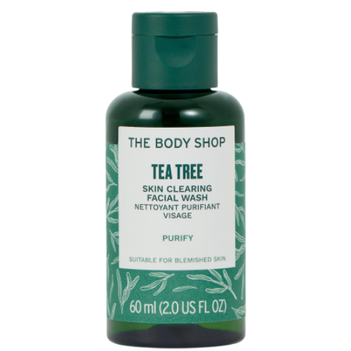 The Body Shop Tea Tree Skin Clearing Wash used with caution for skin cleansing in Da Nang