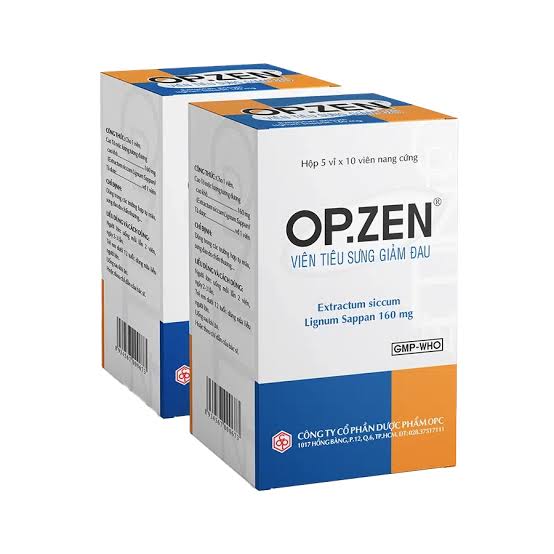 OP.ZEN box visible among ankle injury support products at ABC Pharmacy Da Nang